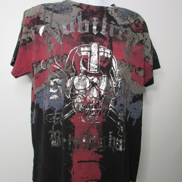 Nobility Birmingham Metallic Skull Graphic T Shirt - Picture 1 of 8